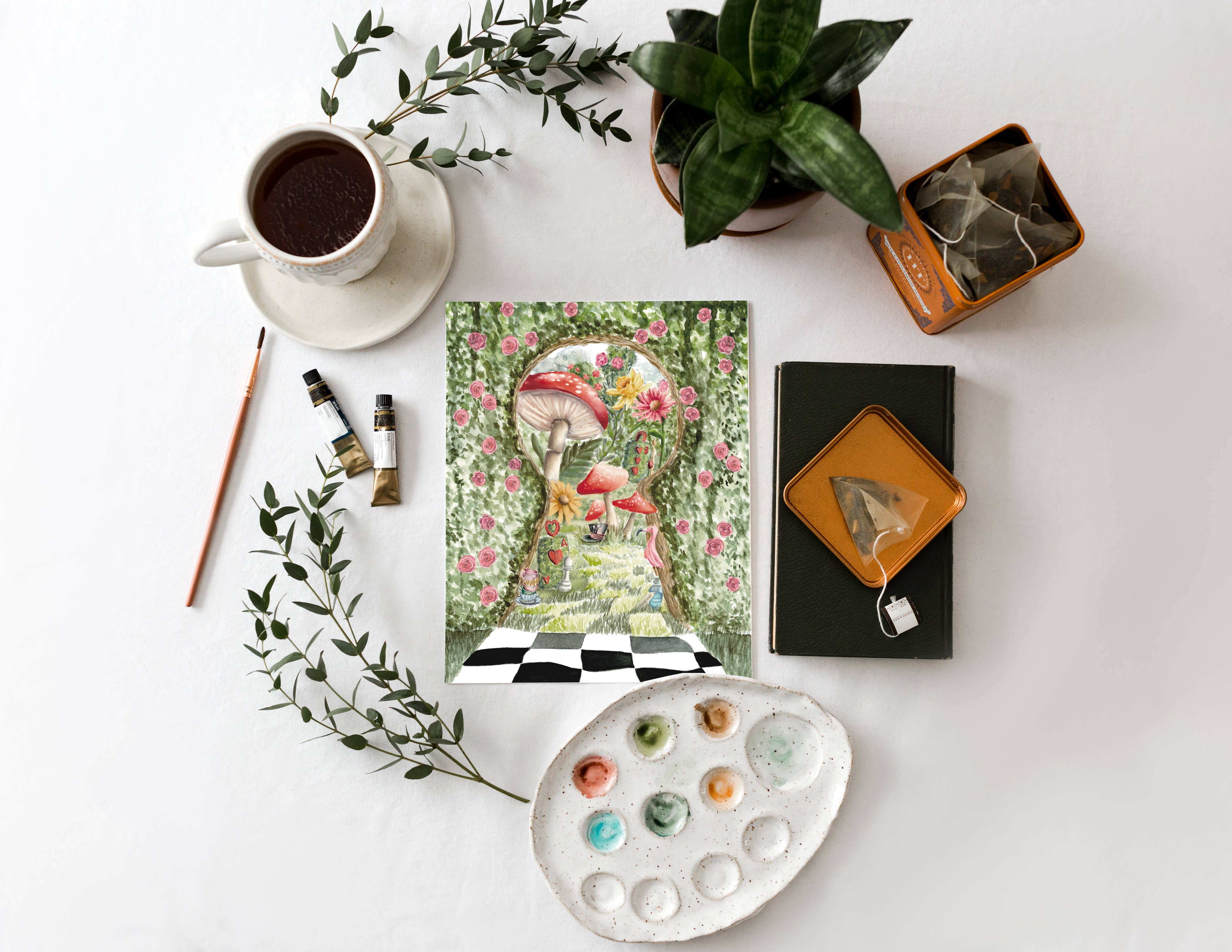 Fox and Wild - Wholesale Art Print - Alice in Wonderland Rosebush Print7