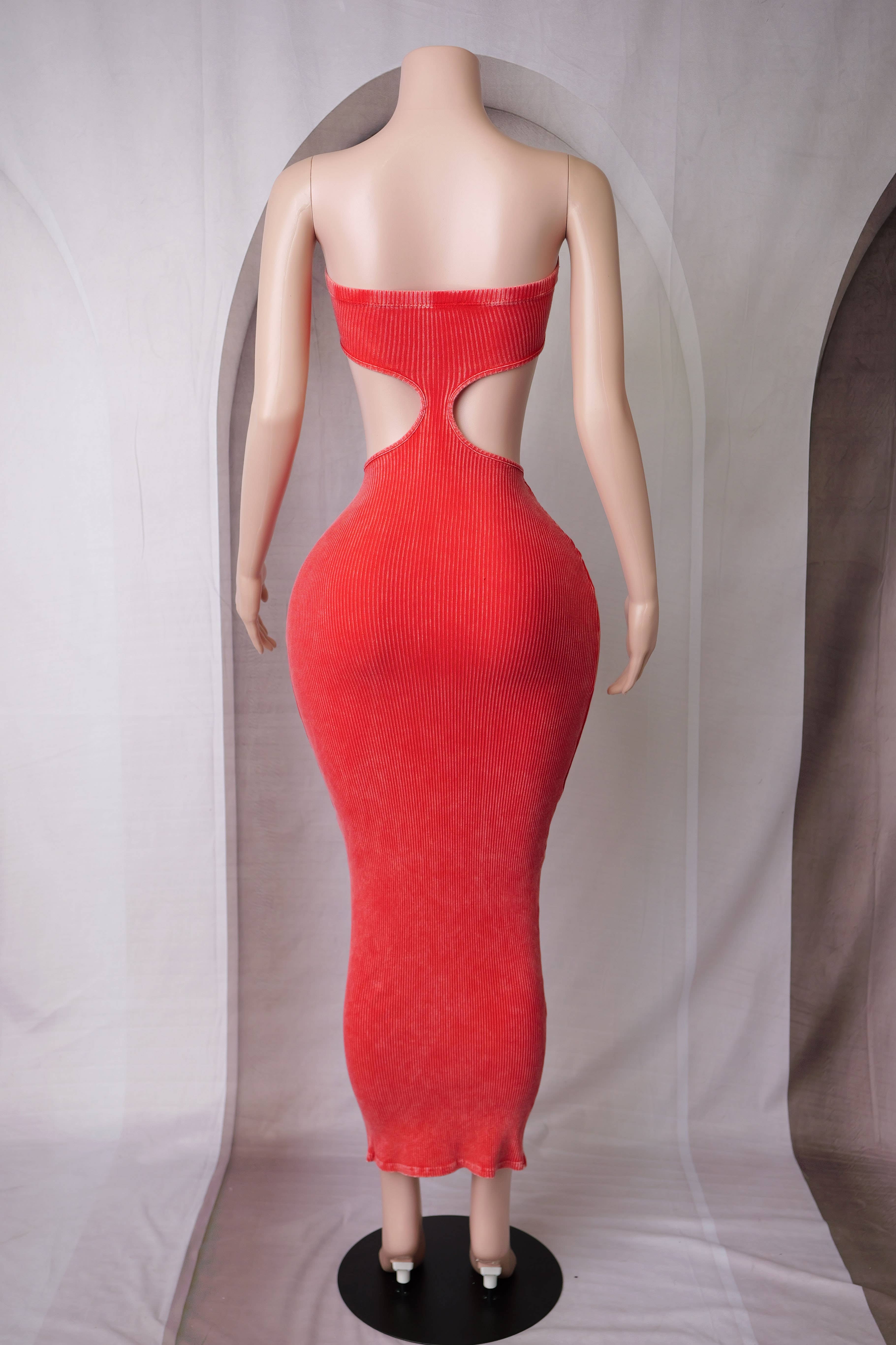 Dalia Studio - Wholesale Dress - Women's - MINERAL WASH BODYCON BANDEAU MAXI DRESS10