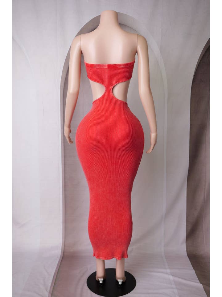 Dalia Studio - Wholesale Dress - Women's - MINERAL WASH BODYCON BANDEAU MAXI DRESS10