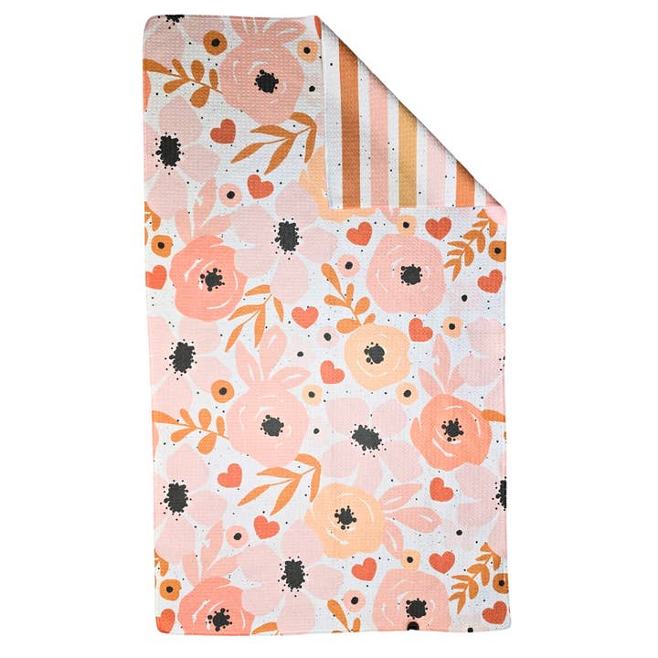 Berry Sweet Towels - Wholesale Tea Towel - Buy Me Flowers Microfiber Hand Towel - Waffle Weave 18x30"