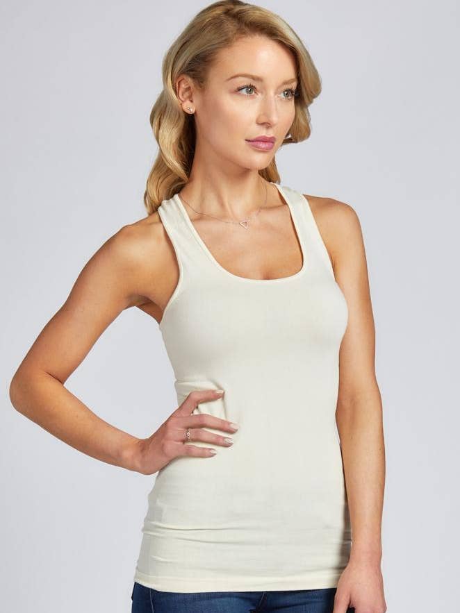 Bamboo Cotton 1x1 Rib Racer Back Top- CEBT1108 for wholesale by C'est Moi Clothing Co