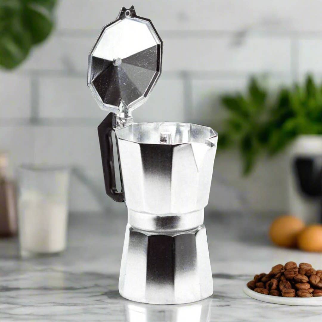 Lexi Home - Wholesale Espresso Maker - Brewmaster's Delight 6-Shot Aluminum Stovetop Espresso Maker1