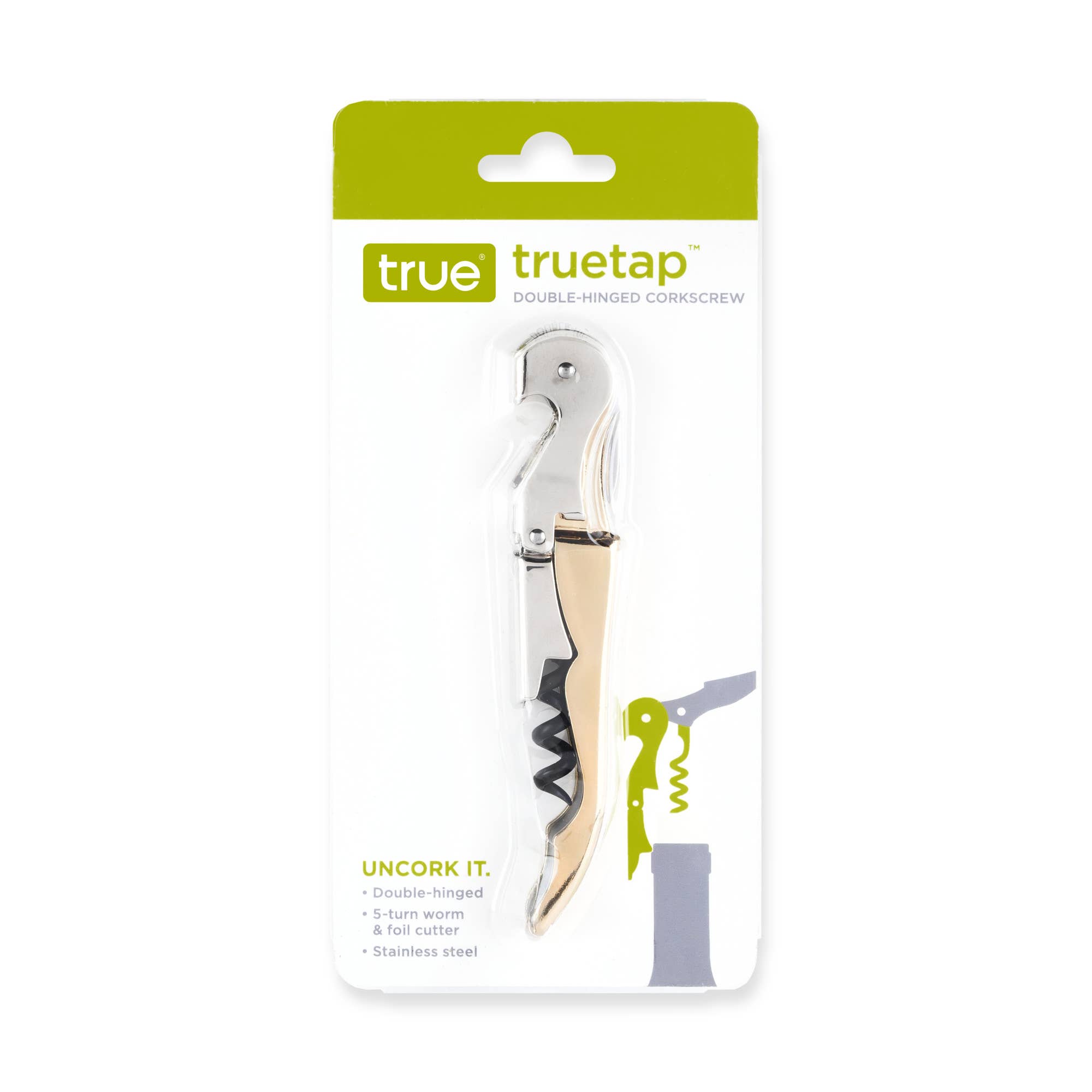 TRUE - Vente Ouvre-bouteille/tire-bouchon - Truetap Tire-bouchon à double charnière COULEURS ASSORTIES40