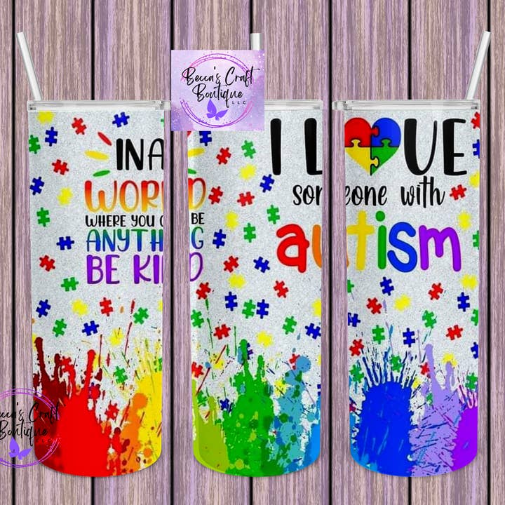 Autism tumbler for wholesale by Becca's Craft Boutique
