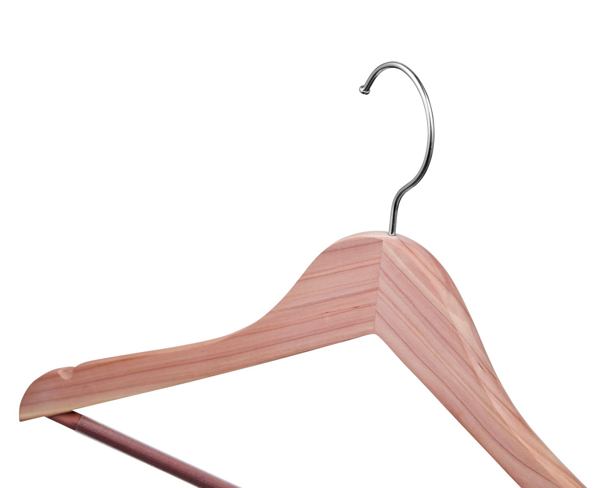 DEILSY - Wholesale Clothes hangers - Cedar Wood Light Brown Suit Hangers (4pcs Per Paper Sleeve) 3