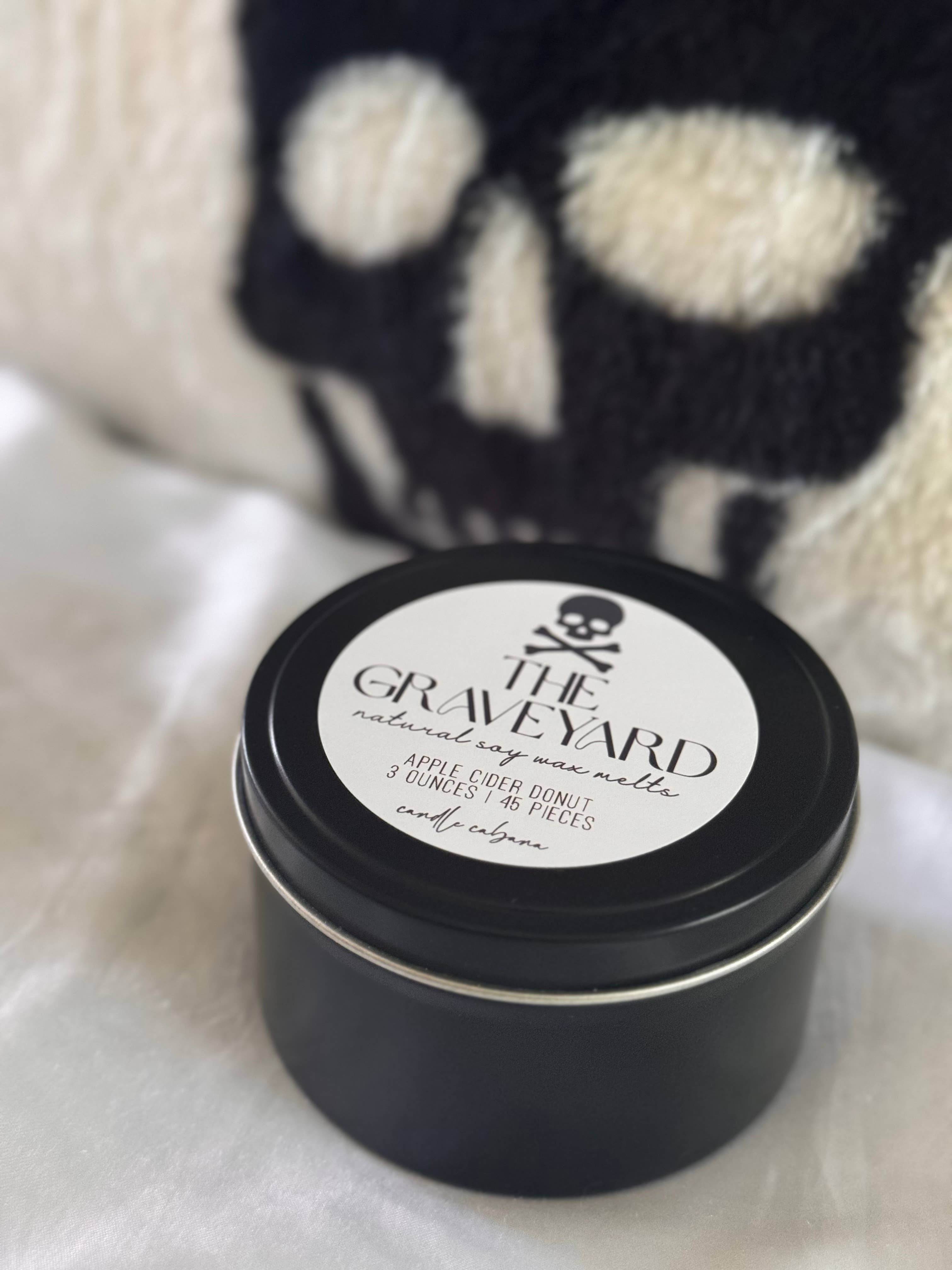 Candle Cabana – Vela em jarro/copo por atacado – Cera Aromática em Forma de Caveira - Velas Naturais de Soja para Outono - Lata Preta 85 g1