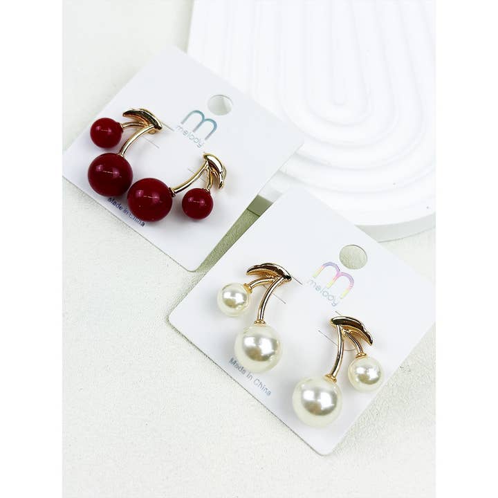 Assorted Color Delicious Looking Cherry Earrings for wholesale on Faire2