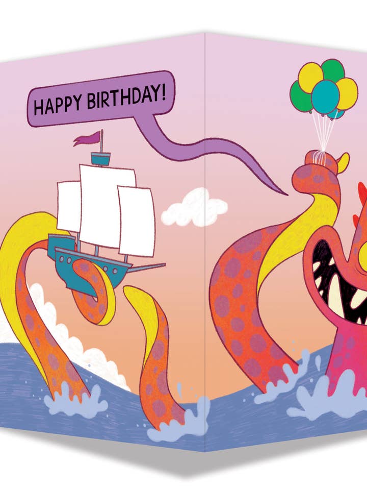 Biglietto di Auguri di Compleanno a Tre Ante | Kraken Ricordato per la vendita all'ingrosso da parte di Maginating