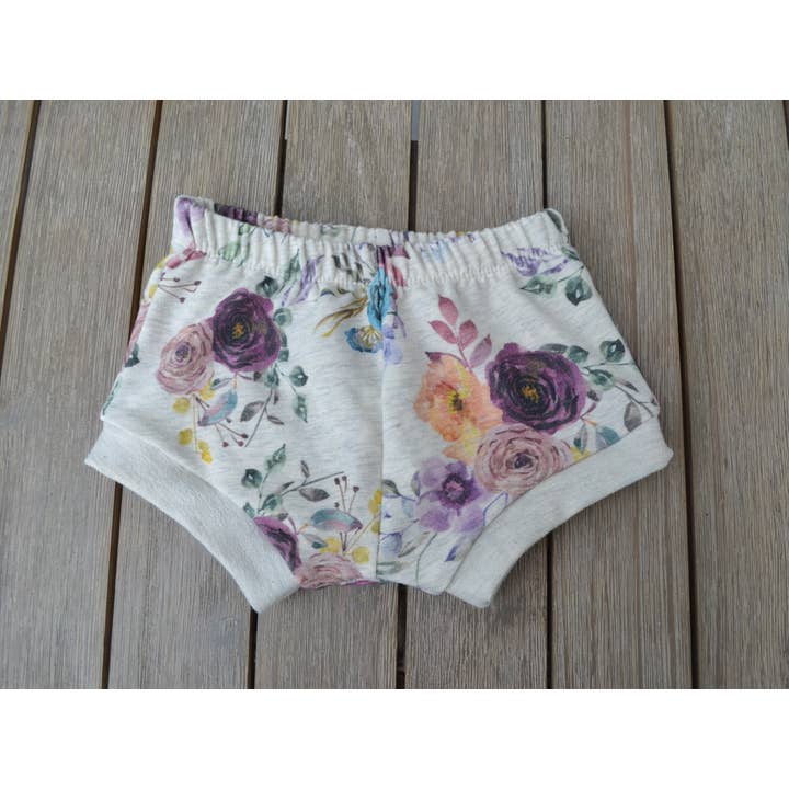 Oatmeal Floral Shorties for wholesale by WynterMade