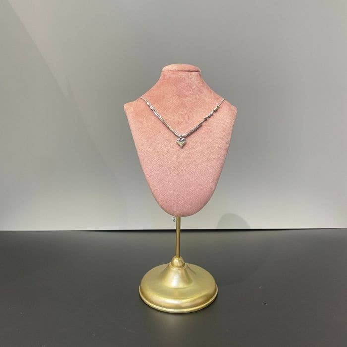 PEACH ACCESSORIES - Wholesale Jewelry Stand & Display - ST017 Velvet Necklace stand in Dusty Pink