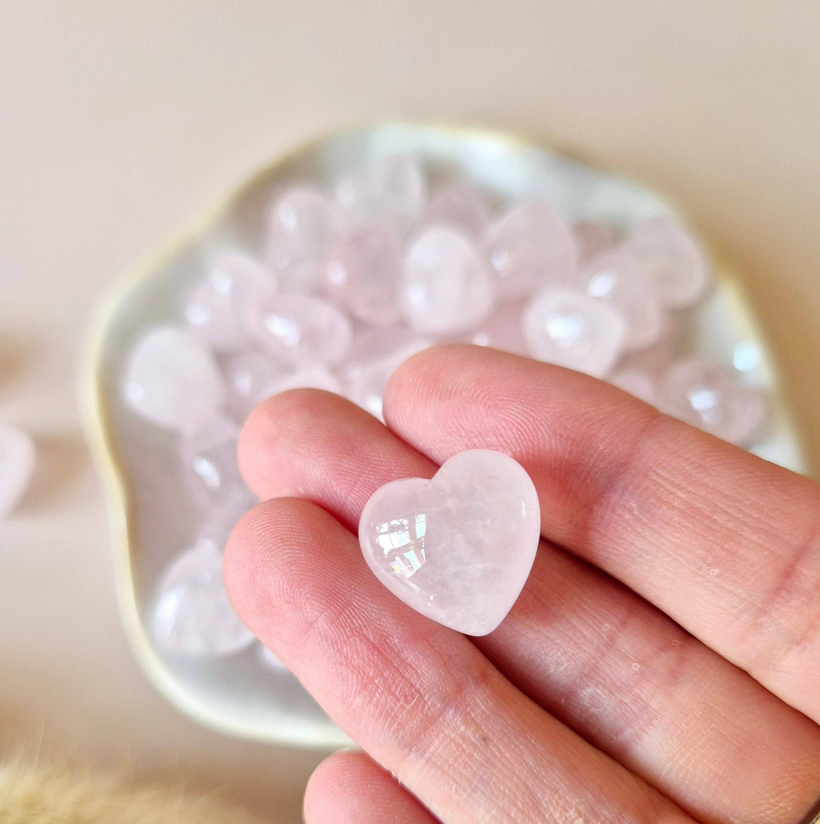 Moonlight Gemstones - Wholesale Spiritual stone/crystal - Mini Gemstone Heart Pocket Stone – Rose Quartz (1.5 cm) for crystal confetti1