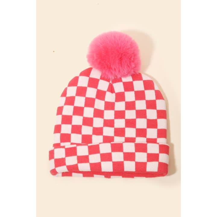 Anarchy Street – Großhandel Beanie – Damen – Karierte Bommelmütze3