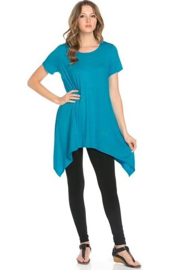 Azules Clothing - Wholesale Tunic - Women's - ATP-2267RS Piko Short Sleeve Tunic26