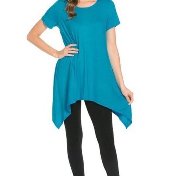 Azules Clothing – Túnica - Mulher por atacado – Túnica de manga curta Piko ATP-2267RS31