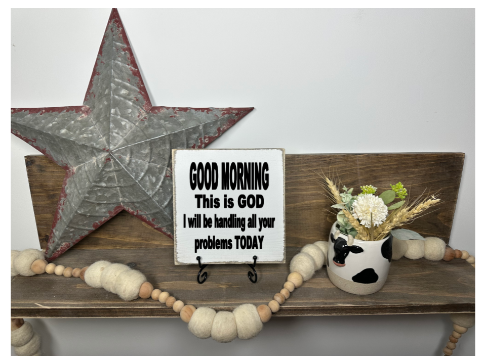 DUDLEY'S COTTAGE & GIFTS 2 – Engroshandel Skilt – GOD MORGEN DETTE ER GUD0