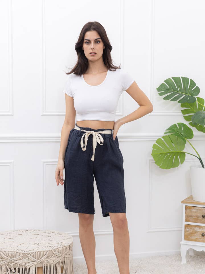Linen Bermuda ā Comfort and lightness for summer for wholesale by Happy look