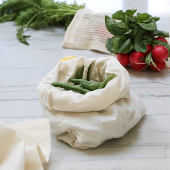 Simple Ecology - Wholesale Food Storage Wrap/Bag - Organic Cotton Muslin Produce Bags - Simple Ecology