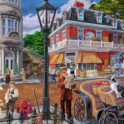 Wooden City Puzzle - Main Street, Medium for wholesale by HQ Kites & Designs