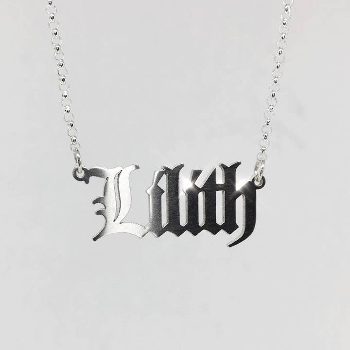 Lilith Nameplate Necklace for wholesale by Nyxturna