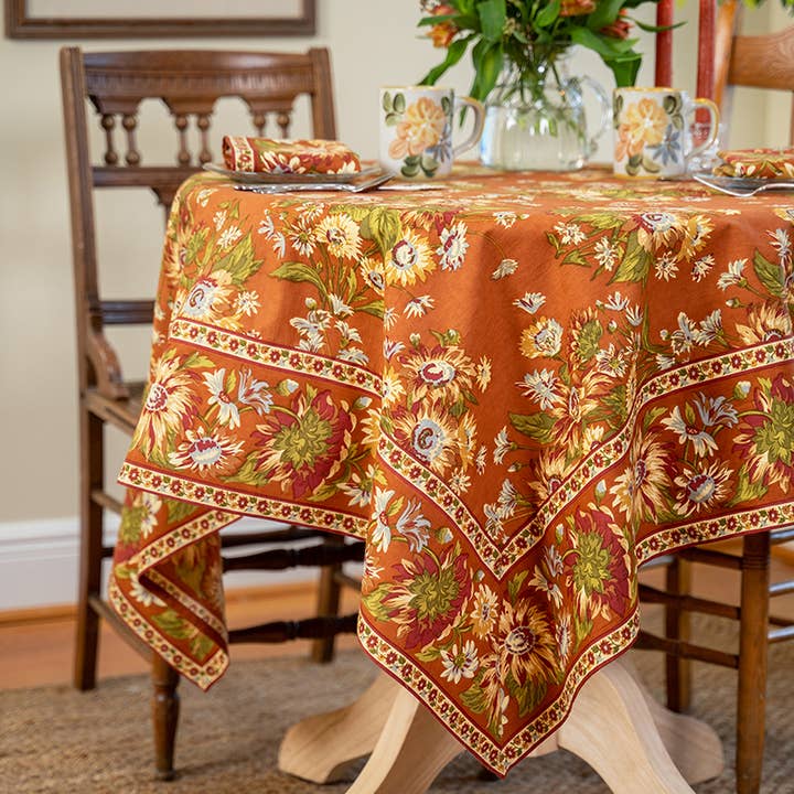 Marguerite Tablecloth - Rust for wholesale by April Cornell