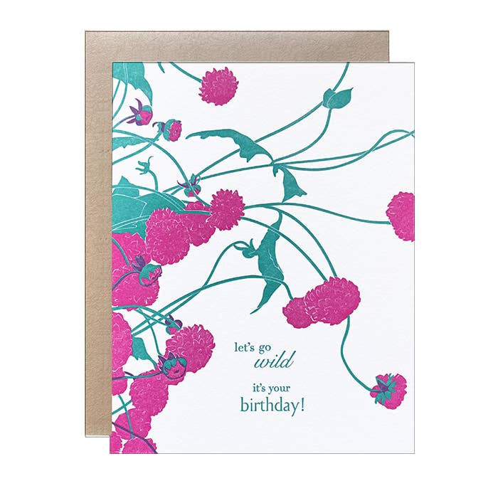 Navy Midnight Press - Wholesale Birthday Card - Dahlia Sprawl Birthday Card