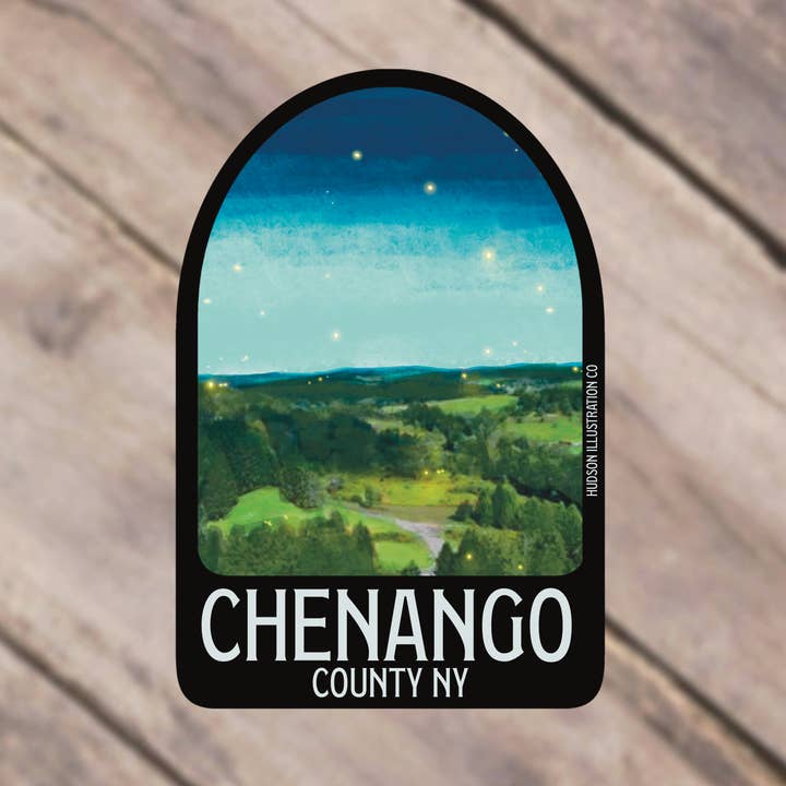 Autocollant/aimant/imprimé/carte postale du comté de Chenango, New York pour la vente par About Town Co