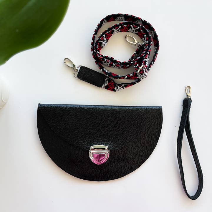 Tribal Handmade Leather Sling/Oversized Clutch (Lyla) for wholesale by Braverly