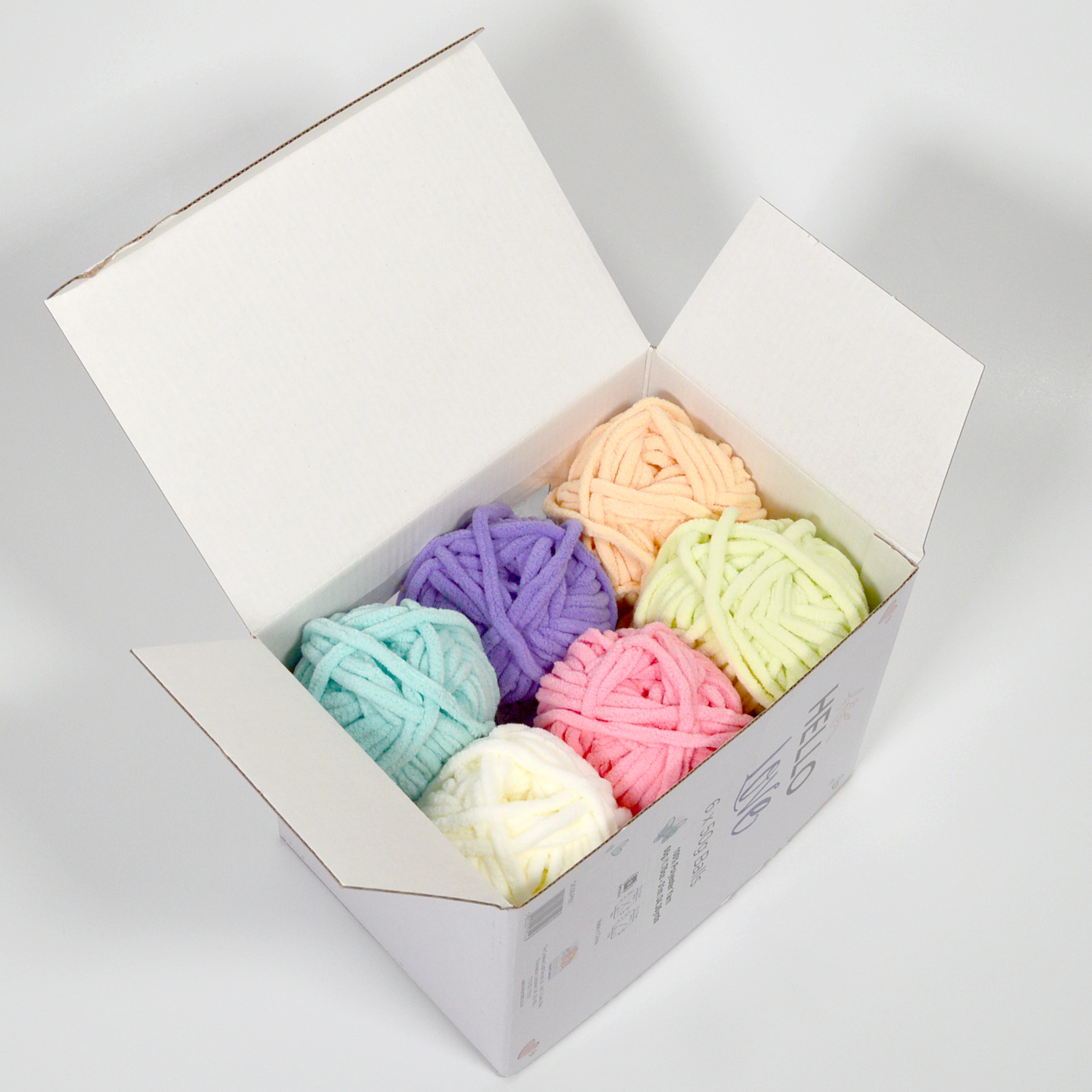 Creative World of Crafts - Wholesale Yarn - Hello Love Blanket Yarn Gift Box 6 Pastel colours x 50g2