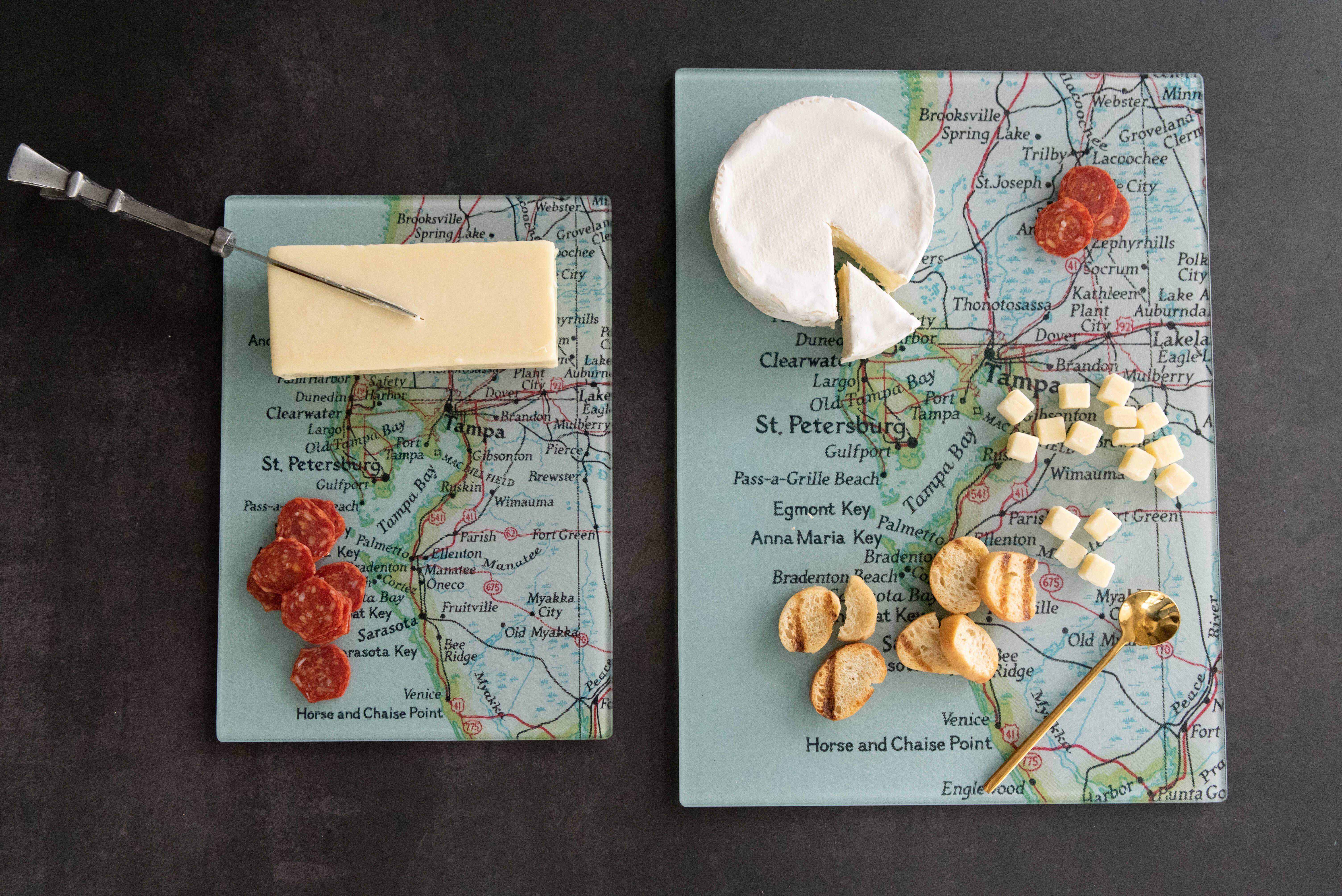 Daisy Mae Designs - Wholesale Cutting Board - Traverse City Michigan Map Cutting Board Charcuterie Cheese3