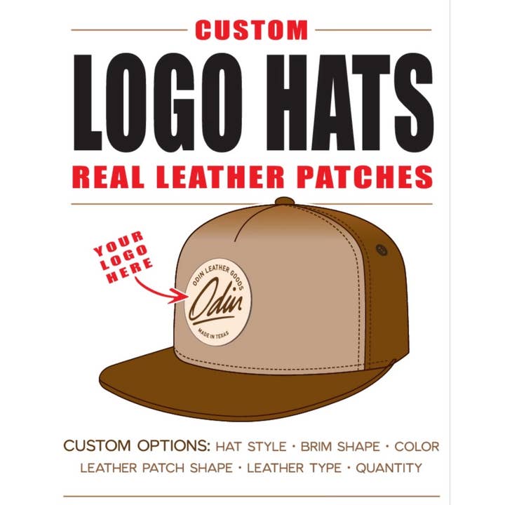 Odin Leather Goods - Wholesale Truckerpet - Uniseks - Op maat gemaakte hoed met leren patch