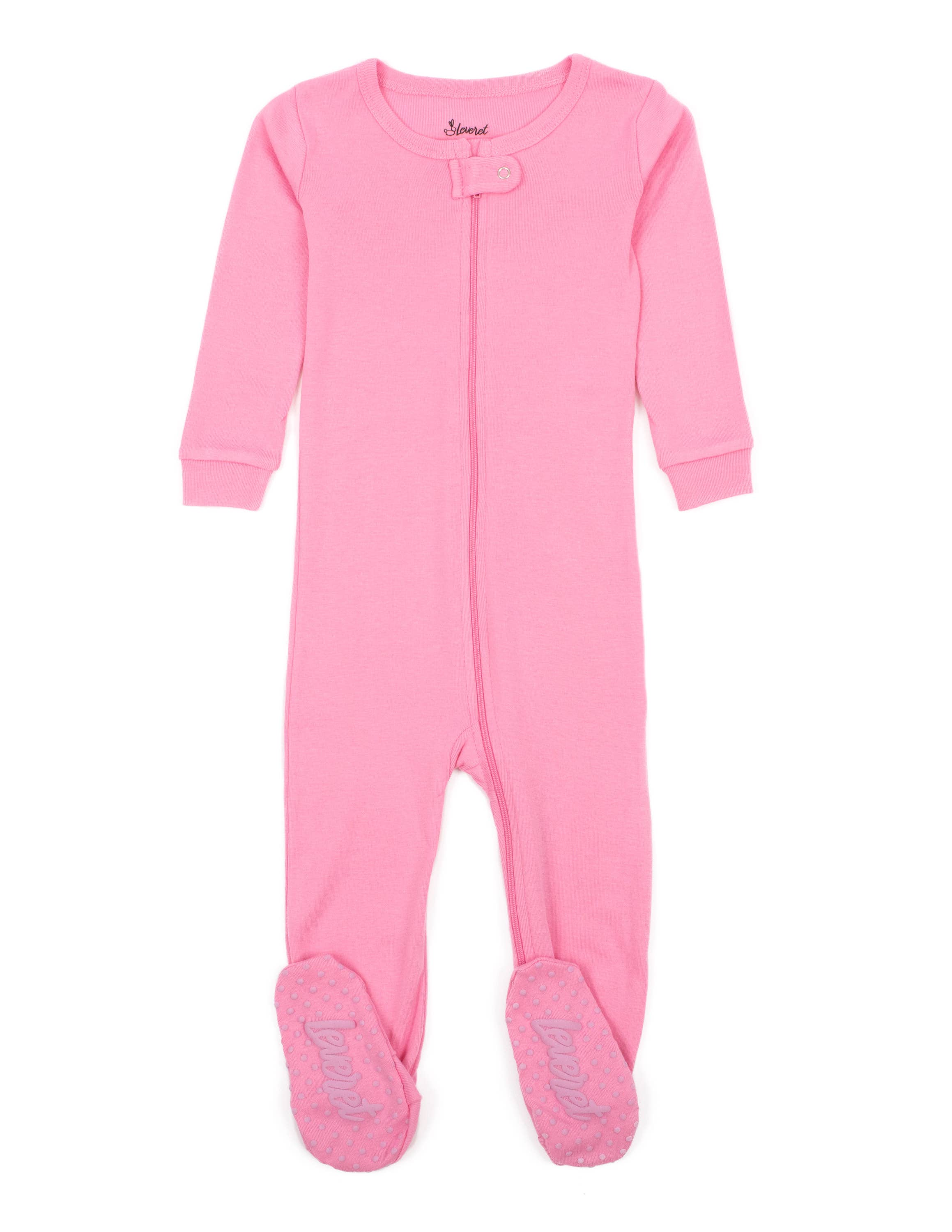 Leveret Pajamas – Fato de dormir – Bebé por atacado – Pijama de algodão com pés para crianças sólido17
