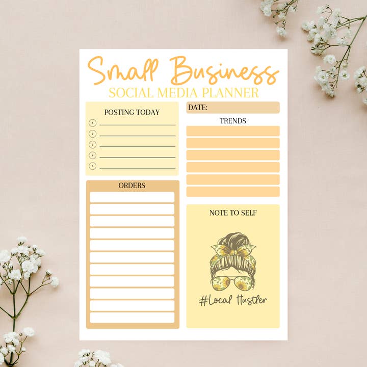 Bloc de notas Tearaway, planificador de redes sociales para pequeñas empresas para venta al por mayor de Daisy Grove Studio