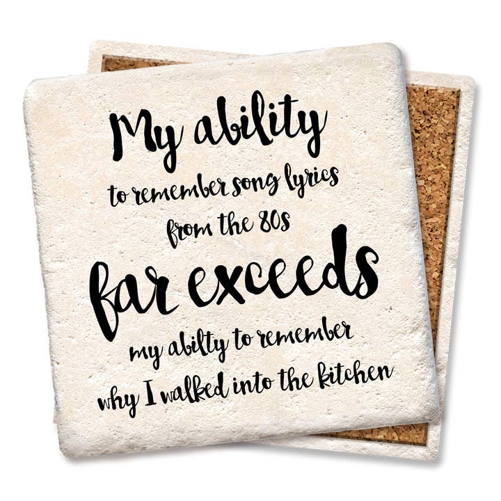 Tipsy Coasters & Gifts - Wholesale Coasters - Coasters My Ability to Remember Song Lyrics Coaster