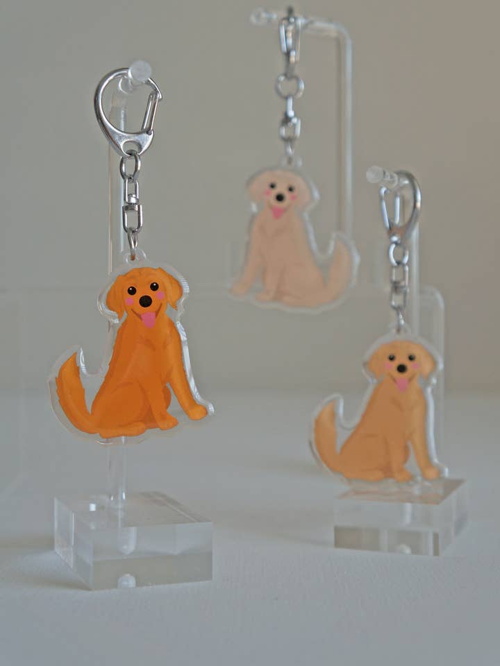 Llavero de Epoxi de Golden Retriever para venta al por mayor de kiwi & WILLOW