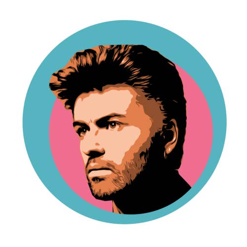 Circle Stickers 'GEORGE - BLUE' for wholesale by ART WOW