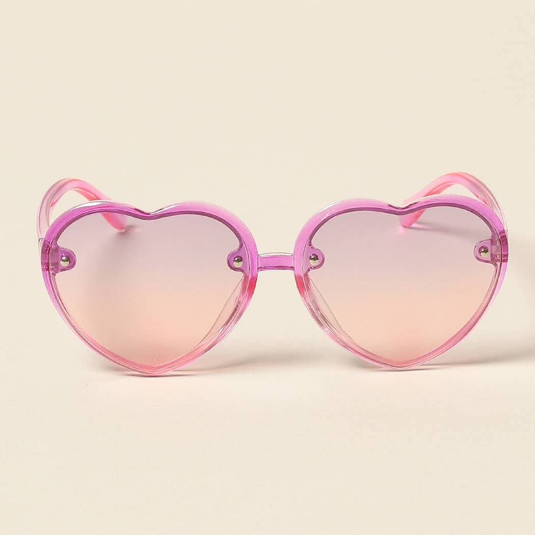  ASSORTED COLORS Kid's Heart Shaped Gradient Sunglasses for wholesale on Faire6