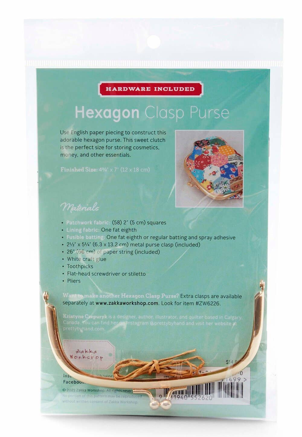 Zakka Workshop – Engroshandel Clutch - Dame – Sekskant lås pung (#ZW2620)1