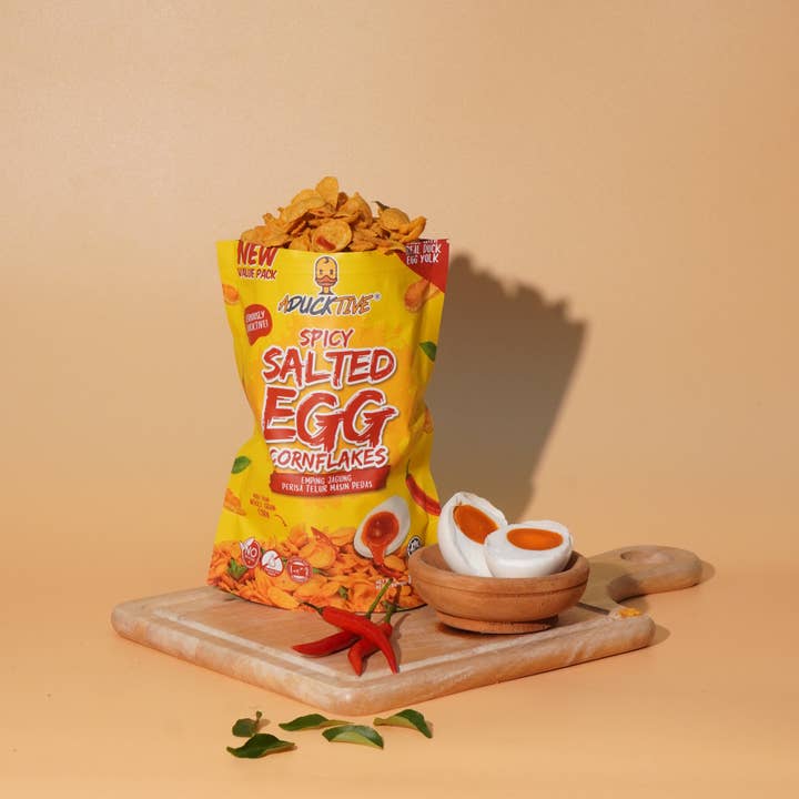 Asian Snacks - Wholesale Chips - SPICY SALTED EGG CORNFLAKES - 100 Grams