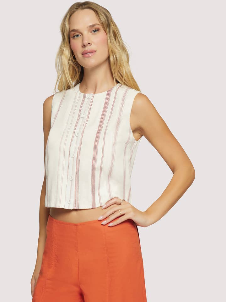 Costa Mirage Top - Summer Striped Cotton Blouse for wholesale by Lost + Wander