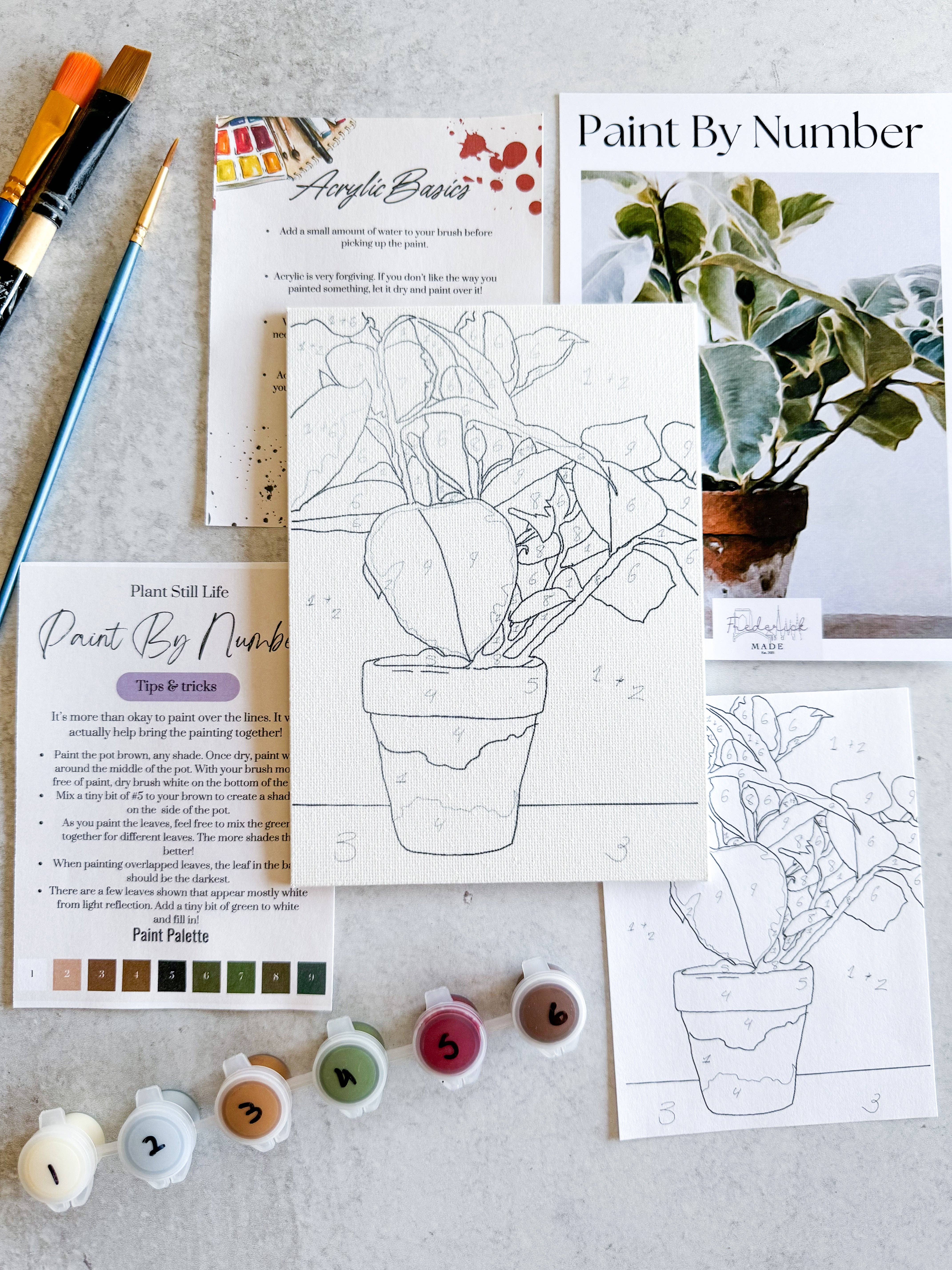 Frederick Made - Wholesale DIY Craft Kit - Plant Still Life Mini Paint By Number4