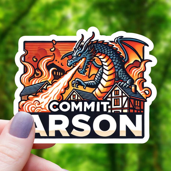 Mimic Gaming Co - Wholesale Sticker - Commit Arson Firebreathing Dragon Sticker - 3"0