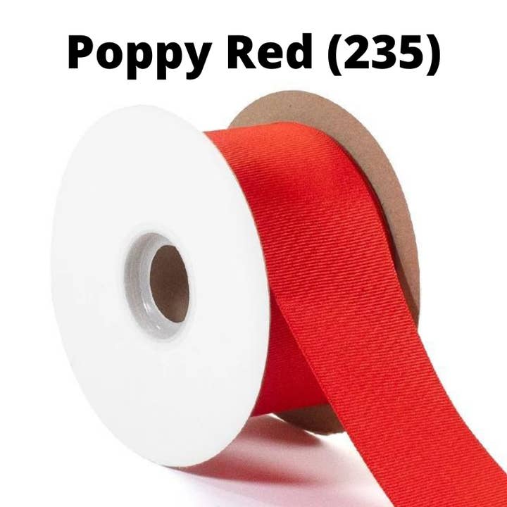 LA Ribbons Wholesale - Wholesale Ribbon - Gift Wrapping - Textured Grosgrain Ribbon | Poppy Red (235)