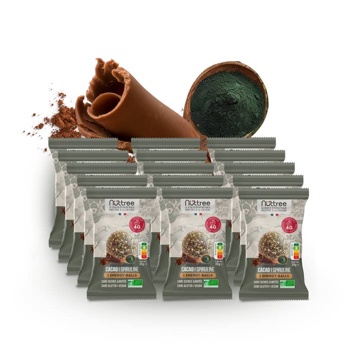 NÜTTREE - Vendita all'ingrosso Barrette - ENERGY-BALLS BIO - PROTEICO | CACAO E SPIRULINA3