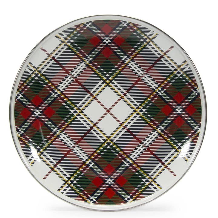 Crow Canyon Home - Wholesale Charger Plate - Golden Rabbit Enamelware Set of 2 Highland Plaid Chargers1