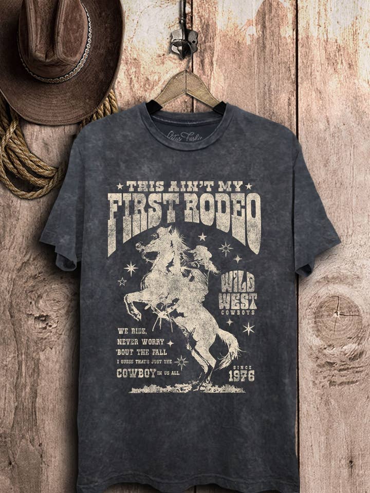 Lotus Fashion Collection - Wholesale Screen Printed T-Shirt - Women's - This Aint My First Rodeo Graphic Top1