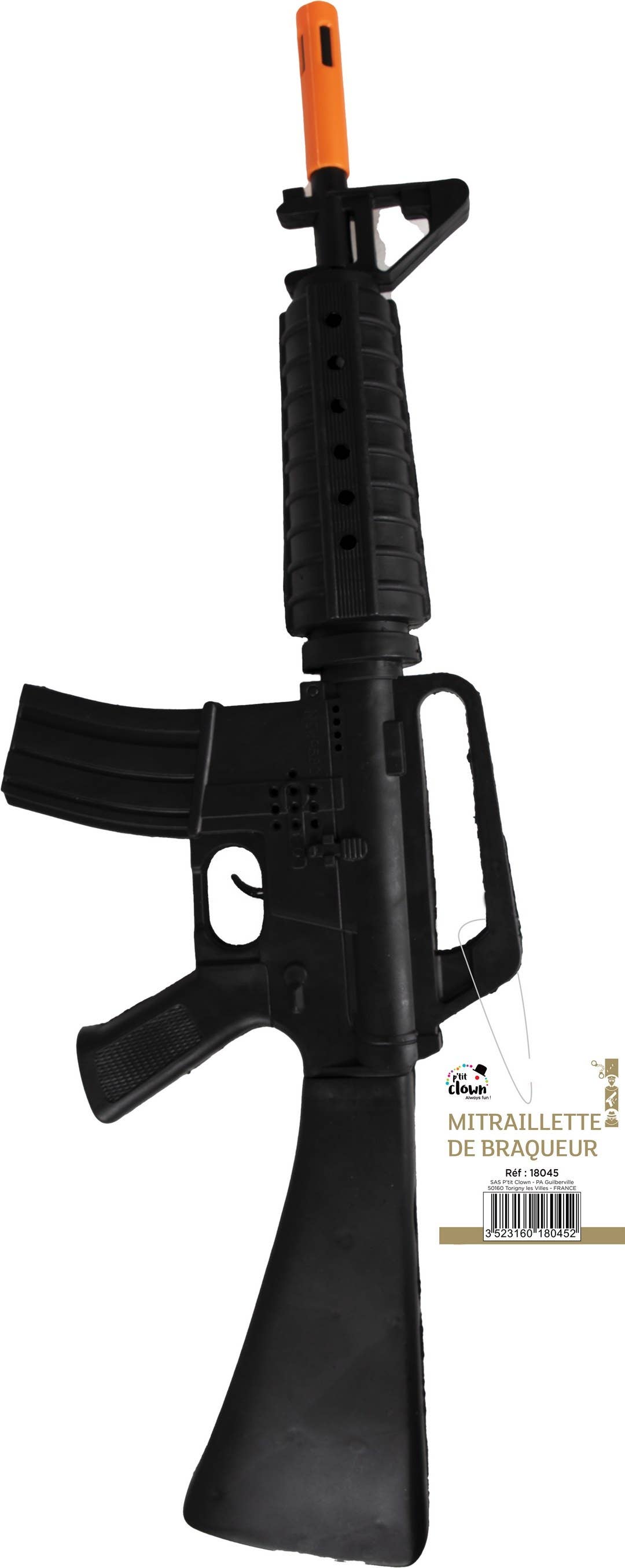 P'tit Clown - Wholesale Classic Toy - Kids - Gangster's Submachine Gun - 67 cm0