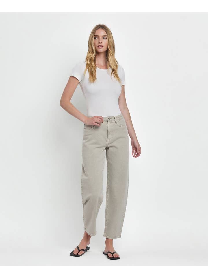 ROCK GREY SUPER HIGH RISE SLIM BARREL JEANS T6627RGR for wholesale on Faire3