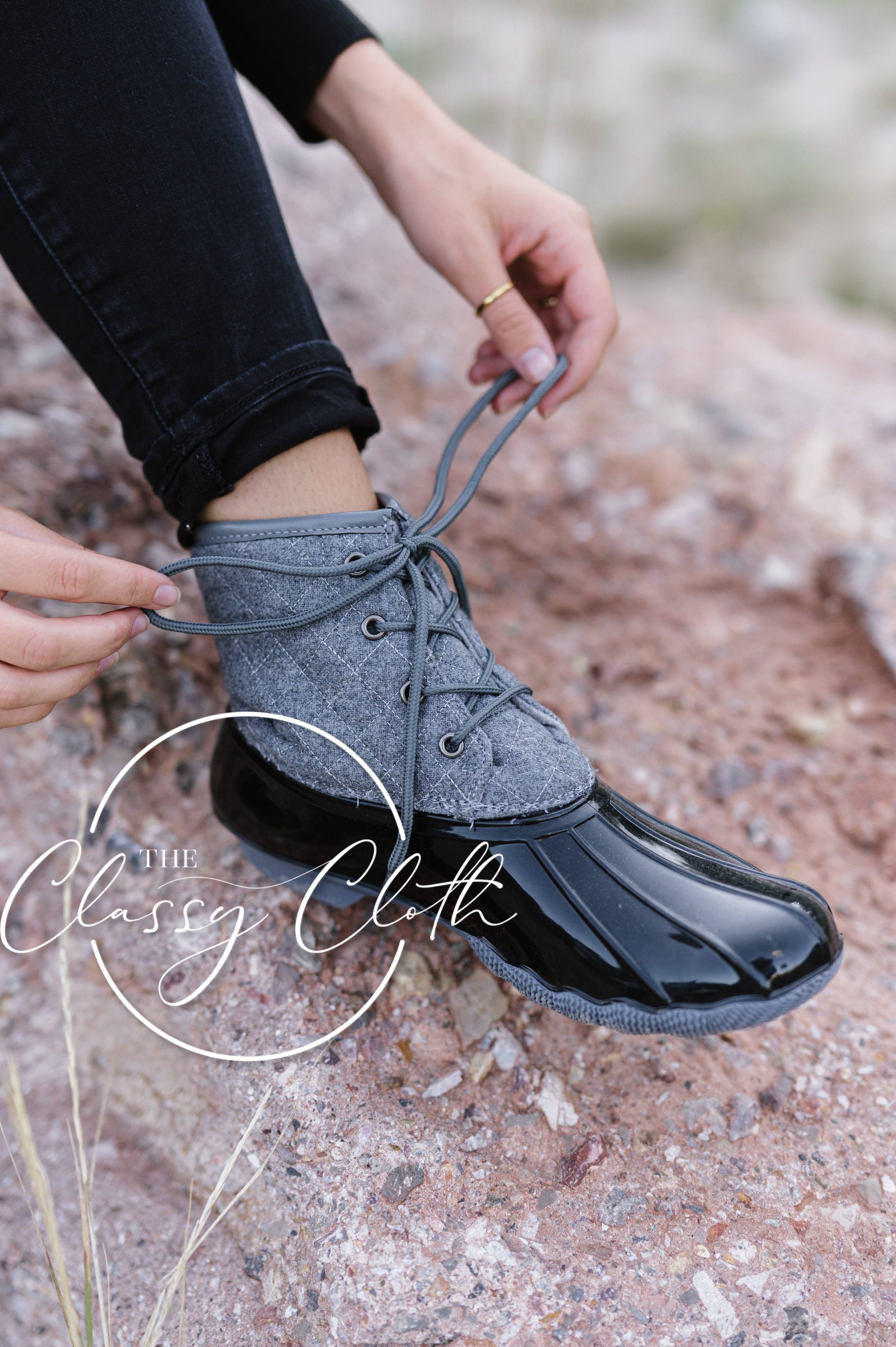 The Classy Cloth WS - Venta al por mayor Botas de agua - Mujer - Botas de pato Danielle - gris acolchado RTS2