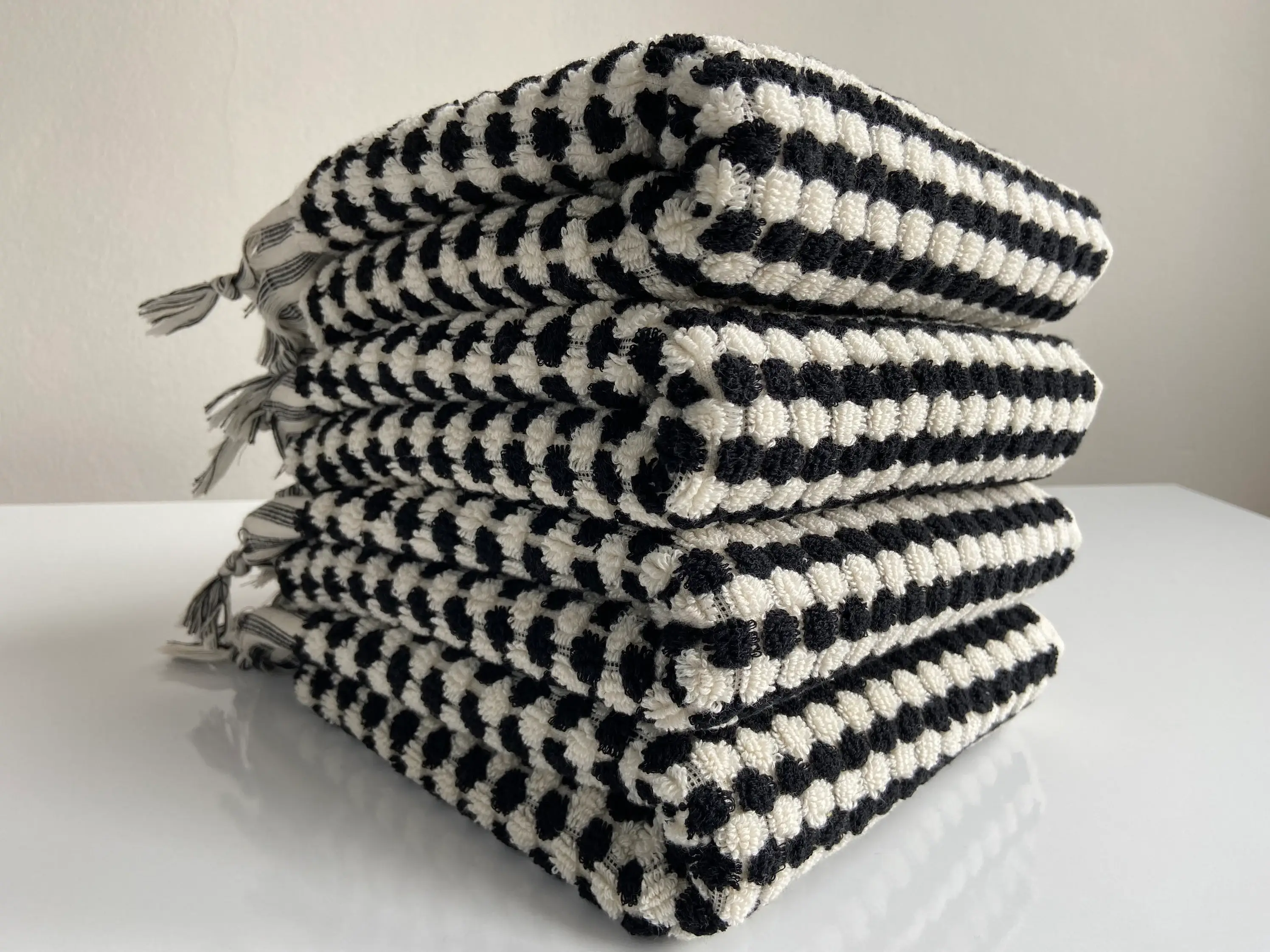 YURTLUS – Großhandel Händehandtücher – Organic Bubble Series — Handtuch 18x 37, weiches, dickes Handtuch, Küchentuch — Schwarz2