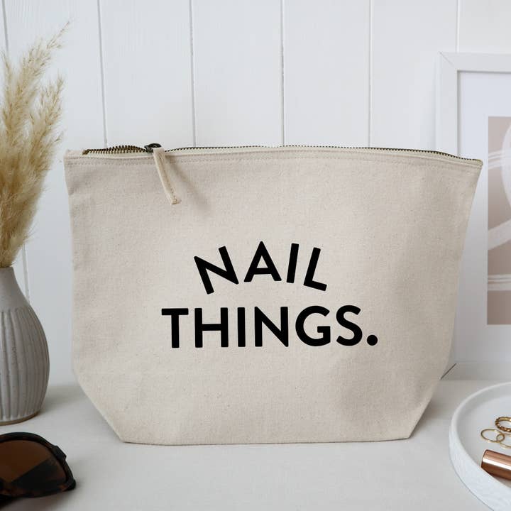 Nail Things Zipped cosmetic Pouch Bag for wholesale by Word Up Creative